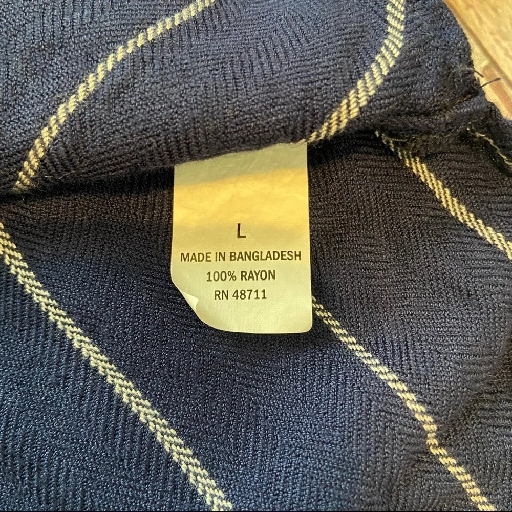 Falls Creek Blue and White Striped Blouse. Size L.
